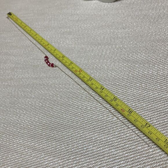 HANDMADE RUBY & Freshwater Pearls necklace sterling silver chain new - Picture 4 of 5